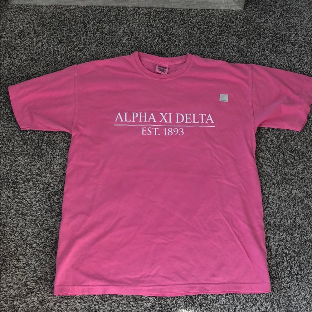 Alpha Xi Delta Pink Comfort Colors Tshirt